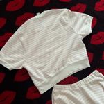 American Apparel pink cream striped two piece top skirt S Photo 4