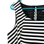 EXPRESS  size medium sleeveless mini dress skater style black white striped‎ Photo 3