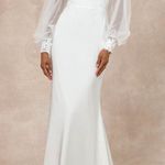 Lulus  Timeless Adoration White Embroidered Bishop Sleeve Maxi Dress Womens Sz XL Photo 0
