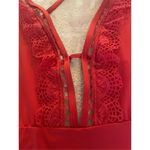 Laundry by Shelli Segal One Piece Lace Trim Red ( spice) Swimsuit Size M Photo 3