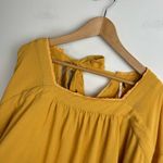 Free People  It’s Necessary Golden Yellow Tunic Top Dress Sz Large Crochet Lace Photo 5