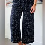 Aritzia Wilfred Navy Blue & White Leopard Print Women's Pants w/ Tie Detail XS Photo 0