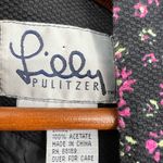 Lilly Pulitzer  Vintage Hot Pink Floral Dress Retro Rate Black Green Scallop 10 Photo 6