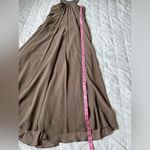 NWT LM Collection Brown / Taupe Beaded Halter Neck Empire Waist Formal Dress Photo 6