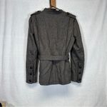 ZARA Black & White Long Sleeve Asymmetrical Button Tie Waist Coat Size L Photo 3