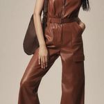 Hutch Anthropologie  Faux-Leather Utility Jumpsuit Size: S Photo 1