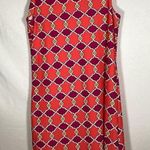 JUDE CONNALLY Beth Dress Mod Geometric Nylon Y2K Sport Casual Travel Knee Length Orange Photo 0