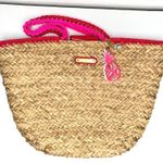 Juicy Couture Woven Seagrass Straw Tote Bag Purse Coastal Vacation Beach Charm Photo 0