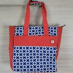 Travelon Red & Blue Geometric Travel Tote Bag With Zipper Closure & Inner Pocket Photo 0