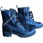 Dkode Soul Rockstud‎ leather combat Ankle boots Women's Size 36 Black Stud Photo 0