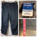 Old Navy  High Rise OG Chino Pants Women's Size L Dark Grey Cropped Elastic Waist Photo 11