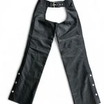 Genuine Leather Biker Chaps Black Leather Unisex Size XXS Like New Photo 0