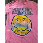 Nirvana Pink Bleach Short Sleeve Crew Neck Tee Unisex Size Small Music Retro Photo 3