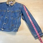 Tommy Hilfiger  Denim Jacket Tan Collar Women's M Trucker Style Blue Jean Photo 8