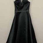 Jessica McClintock Gunne Sax Black Vintage Gown Party Dress Sz 1 Satin Photo 7