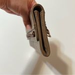 B. Makowsky leather wallet, taupe with rose gold chain accent 8”x4” Tan Photo 12