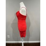 Hello Molly  popping champagne Coral Ruched V Neck Spaghetti Strap Mini Dress L Photo 2