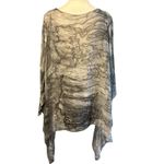 Tempo Paris Poncho Top Womens S/M Silk 2 layers Gray Marbled Artsy Boho Flowy Photo 5