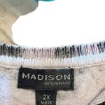 Madison Woman Silk Blend Floral Sweater Tank Pink Size 2X Photo 4