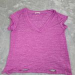 We The Free Sundance Slouchy T-Shirt Azalea Pink Distressed V-Neck, Size M Photo 0