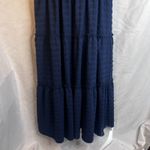 Ophelia Roe Vneck Boho Prairie Dress Tiered Skirt Midi Size Small Navy Blue Photo 4