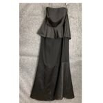 Vera Wang White Strapless Black Peplum Evening Gown Floor Length Dress 16 Black Photo 2