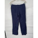 Max Studio 100% Linen Pant NEW Women 0 Navy Blue Straight Leg Minimalist Mature Photo 1