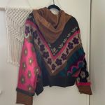Natural Life Floral Dreamer Jacquard Hoodie Sweater 100% Acrylic Sz S/M Photo 2