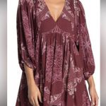 Free People girl talk printed v-neck tunic size XS floral print uneven hemline Photo 12