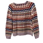 Cousin‎ Johnny V Neck Sweater Striped Diamond Pattern Cotton Blend Vintage Large Pink Photo 1