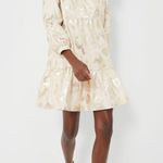 Tuckernuck NWT Palmerston Dress M Champagne Gold Fil Coupé Tiered Midi Party Photo 0