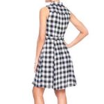 Banana Republic  Gingham Plaid Shirtdress Navy Blue Gray White Dress 8 Photo 11