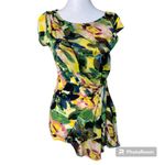 Deletta  Alstroemeria Floral Blouse Top‎ Anthropologie Size XS Business Resort Photo 2