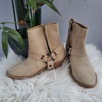 Faryl Robin Anthropologie Zink Tan Suede Harness Boots Size 6.5 Photo 3