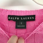 Ralph Lauren Black Label Pink Cable Knit Crewneck Long Sleeve Silk Sweater Small Photo 4