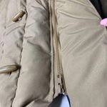 Vintage 80s Snowbird Goose Down Coat XS Tan Quilted Puffer High Collar Button Zi Photo 2