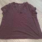 Madewell  V-Neck Short Sleeve Tee in Plum Photo 0
