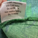 La Plage Maye Pintuck Cotton Green Dragon Mini Dress Long Sleeve LG Pockets Photo 6