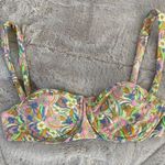 For Love & Lemons Devon Retro Floral Underwire Bikini Top – Size XL Photo 1