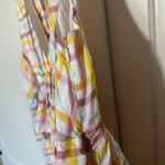 Cinq à Sept NEW CINQ a SEPT Astor Tiered Midi-Dress Ruffle Bow Womens 8 Plaid V Neck Boho Photo 5