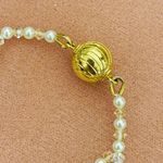 Vintage white pearls with gold crystal breads Necklace and Bracelet set Photo 7