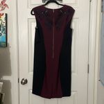 Karen Millen  Signature Pencil Dress Black & Maroon Lace Size 10 EUC Photo 4