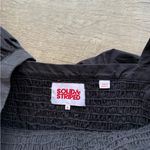 Solid & Striped Revolve Dress  Smocked Ruffle‎ Black Poplin size small Photo 3