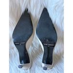 Nine West  Winter White Pointed Toe Kitten Heel Mules Photo 3