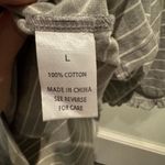 Wishlist Gray Striped Puff Sleeve Top Size L NWT Casual Soft Tee Photo 11