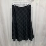 Charter Club Y2K dark gray charcoal black plaid a-line midi skirt school girl flannel soft Photo 1