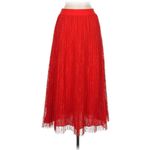 Aritzia Little Moon Red Floral Lace Pleated Midi Skirt Size Photo 3