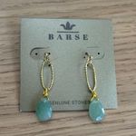 NWT Barse Jade Drop Earrings Gold Photo 0