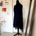 VTG Hampton Nites Sleeveless Lined Cocktail Dress w/ Neck Scarf Women's Size 12 Blue Photo 2