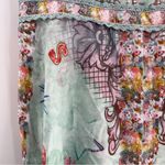 Dalia Macphee dress mint storybook whimsical print sz XL neck tie pearl buttons Green Photo 7